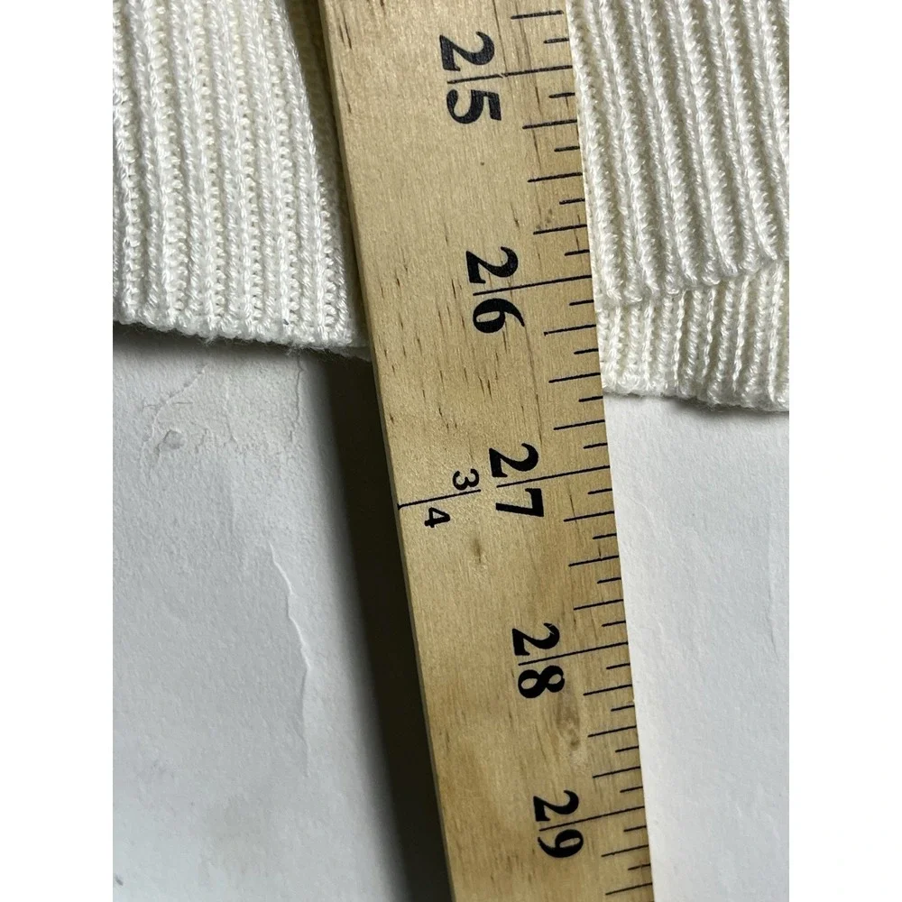 Apt 9 Open Knit Crochet Lace Detail Pullover Soft Light-Weight Sweater Ivory Med